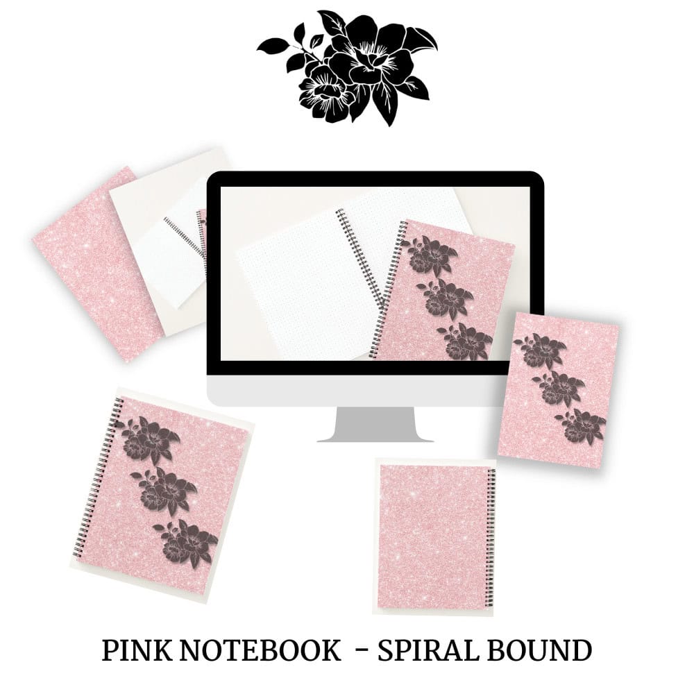 Pink Floral Notebook - Spiral Journal - Planners By Kat